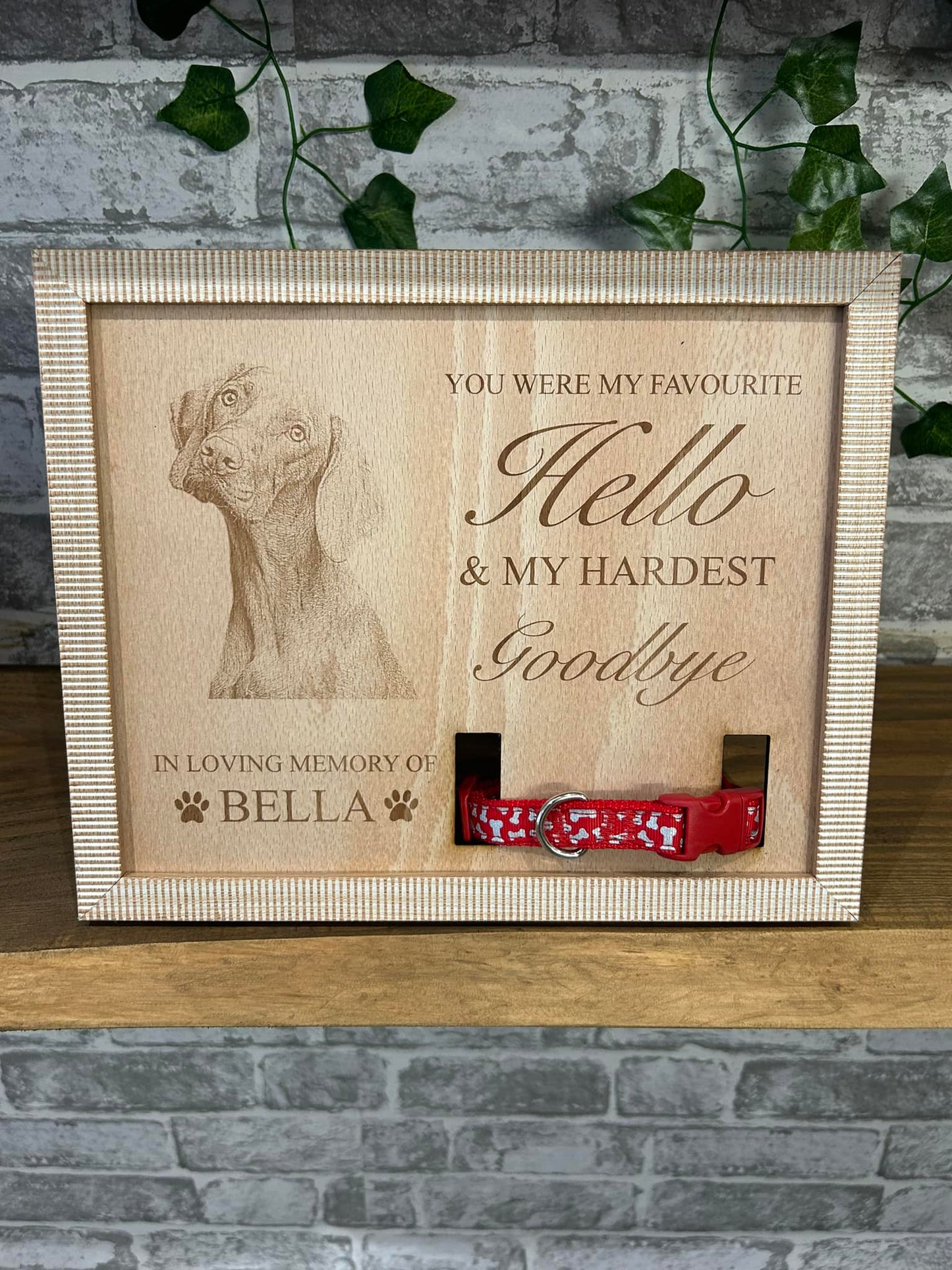 Personalised Memorial Dog Collar Frame